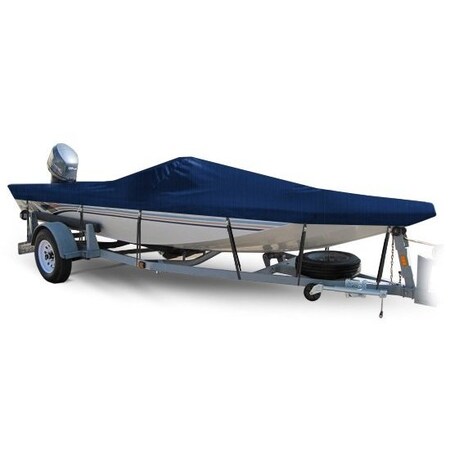 Eevelle Boat Cover ALUMINUM V JON Center Console, Outboard Fits 18ft 6in L up to 96in W Navy SCAVJCC1896B-NVY